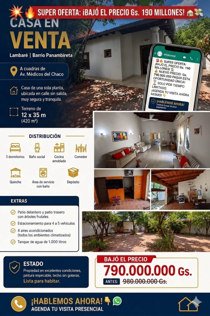 Venta Casa Panambireta - Lambaré